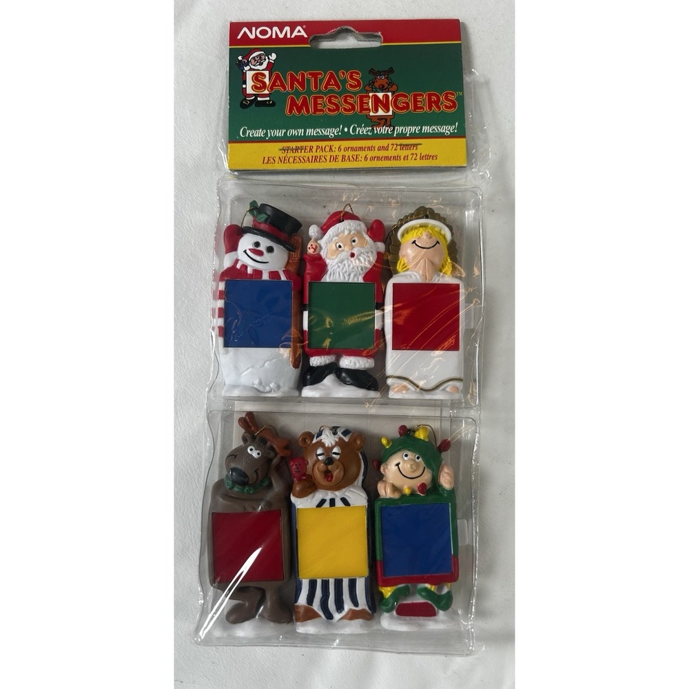 Vtg Noma Santa's Messengers Customizable Christmas Ornaments Starter Pack